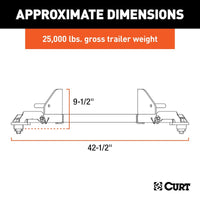 Support d'attelage Fifth Wheel Curt - Jambes de remplacement, capacité 25 000 lbs, revêtement en poudre noir