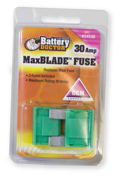 Fusible Maxi 30A - Lame Verte (Paquet de 2) | WirthCo Battery Doctor