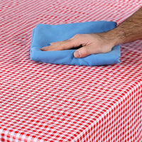 Tablecloth Rectangulaire 54 x 84 pouces avec Couvre-Bancs - Polyéthylène Sûr pour Aliments, Carreaux Rouges et Blancs