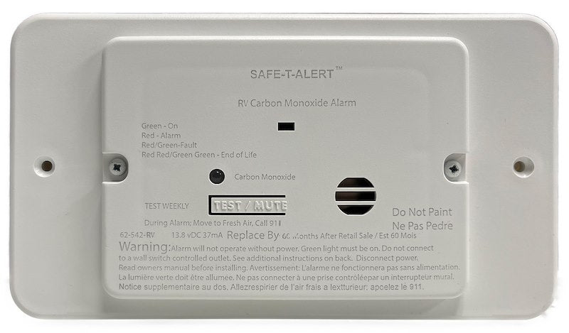 Détecteur de Monoxyde de Carbone Safe-T-Alert™ pour VR – Montage Encastré, Alerte de Fuite, 13.8V