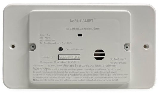 Détecteur de Monoxyde de Carbone Safe-T-Alert™ pour VR – Montage Encastré, Alerte de Fuite, 13.8V