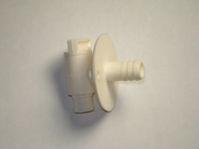 Valve de vidange pour réservoir d'eau fraîche 1/2" - Raccord barboteur avec bride - Polypropylène - Blanc colonial