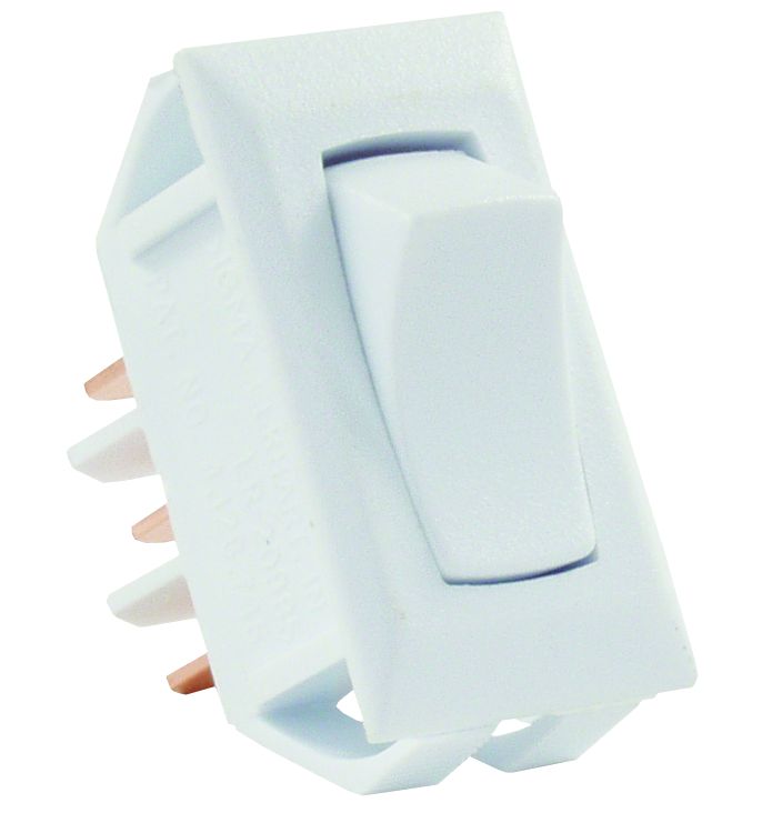 Interrupteur à bascule 12V, 16A, SPDT, 1 Pôle, Non éclairé, Blanc - RV et Camping