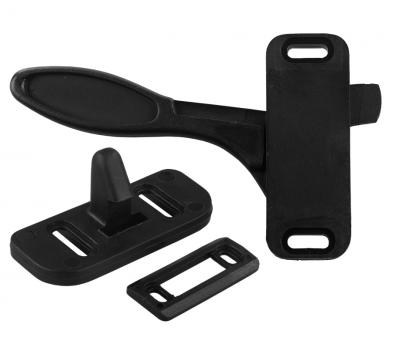 Verrou de Porte Moustiquaire pour Portes Style PHILIPS, Ouverture Gauche, Noir, Vis Incluses