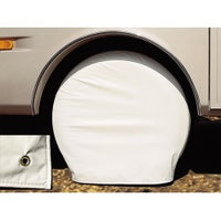 Single Tire Cover 36-39 Inches, Polar White Vinyl, Set of 2