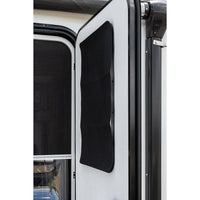 RV Door Window Sunshade – 25-1/4 x 16-1/4 inches – Black Nylon Reflective Back – Easy Hook and Loop Installation