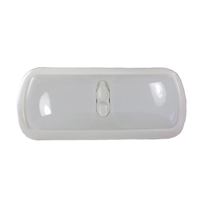 Lumière de Dôme Euro 12V, Lentille Blanche, Design Double, Base Blanche - Ensemble de 2