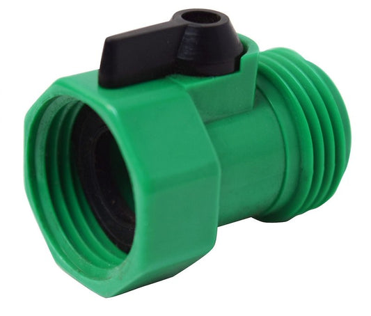 Connecteur de Tuyau Valterra 10-0805 avec Valve d’Arrêt – 3/4” Mâle/Femelle – Plastique Durable