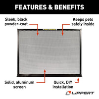 Grille de Protection pour Porte Moustiquaire Lippert – Screen Defender Aluminium Noir 26.5"
