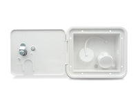 Entrée d’eau RV B&B Molders 55-5304 – Trappe verrouillable avec évent et valve de contrôle – Blanc polaire