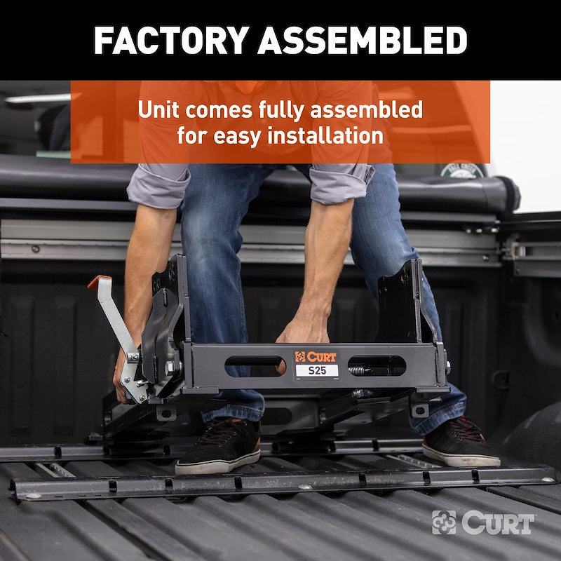 CURT S20 Glissière pour Attelage 5e Roue 25 000 lb – Déplacement 12 po pour Camion Caisse Courte