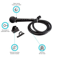 Pomme de Douche Portative Dura Faucet avec Tuyau 60” – Nickel Brossé, Économie d’Eau, Pour VR ou Maison