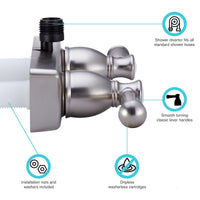 Robinet de Douche Dura Faucet 10-1324 pour VR – 2 Vannes, Nickel Satiné, Série Designer