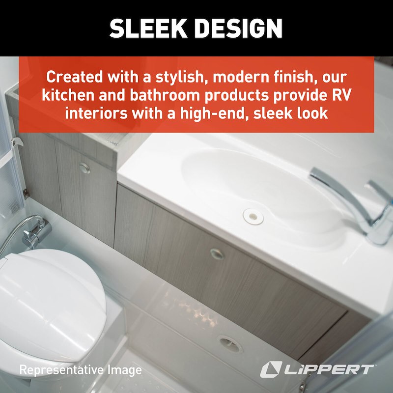 Baignoire pour VR 24x38 pouces Lippert Better Bath – Drain Central, ABS, Couleur Parchemin