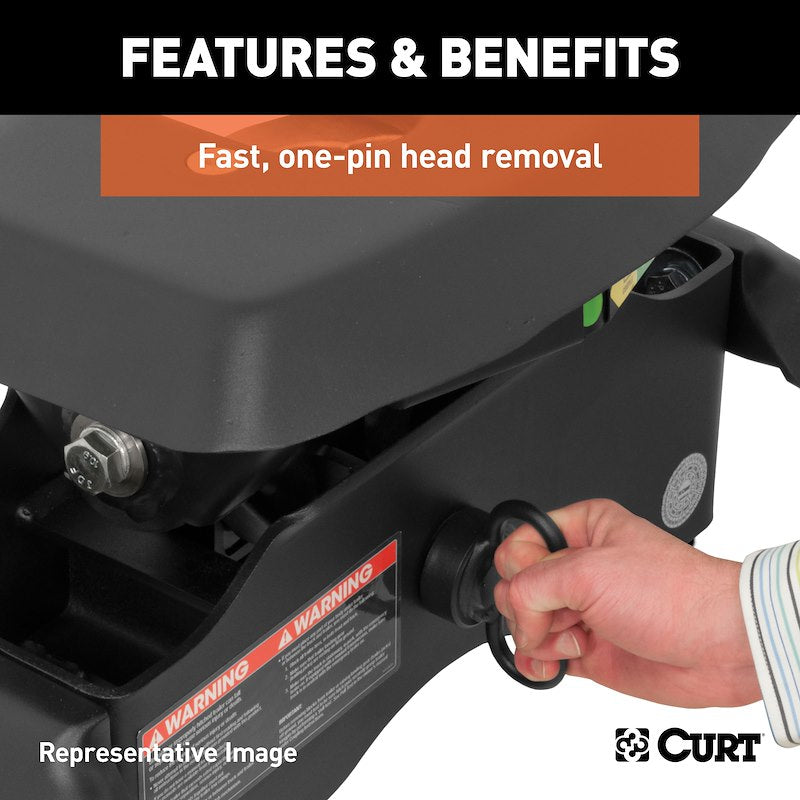 Attache Fifth Wheel CURT A16 16 000 lb pour Ram avec Système OEM – Tête Articulée et Poignée Autobloquante