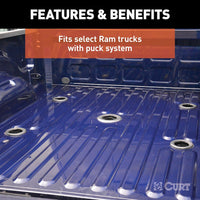 Attache Fifth Wheel CURT A16 16 000 lb pour Ram avec Système OEM – Tête Articulée et Poignée Autobloquante