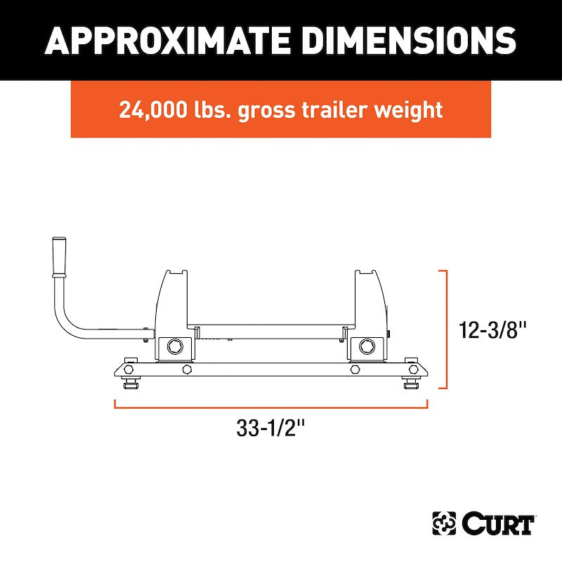 Plaque Adaptatrice CURT 72-1597 pour 5e Roue – Compatible Ford Puck System, 24 000 lb