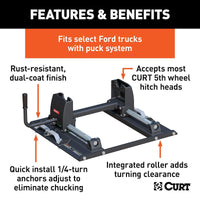 Plaque Adaptatrice CURT 72-1597 pour 5e Roue – Compatible Ford Puck System, 24 000 lb