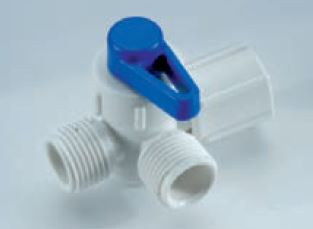Valve d’arrêt 1/2" Flair-It™ 90° – Plastique blanc avec poignée rouge | Elkhart Supply 72-9294