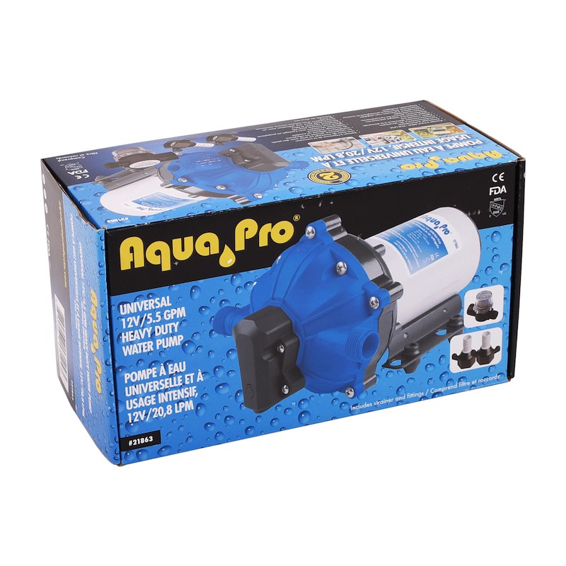 Pompe à eau Aqua Pro 27-9807 – 12V, 5,5 GPM, auto-amorçante avec protection thermique