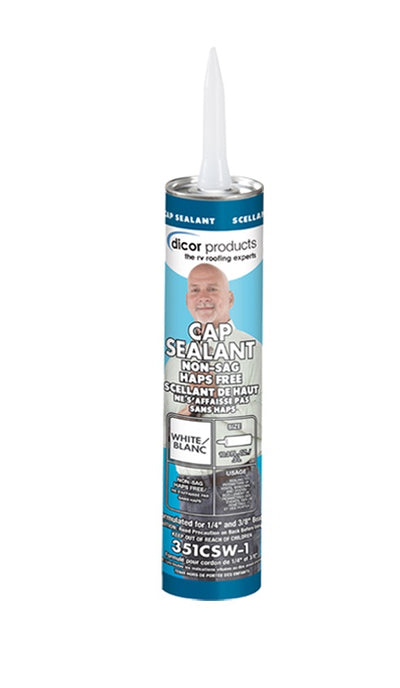 Dicor 01-1750 White Roof Sealant – 10 oz Tube for Windows, Doors, and Hatches