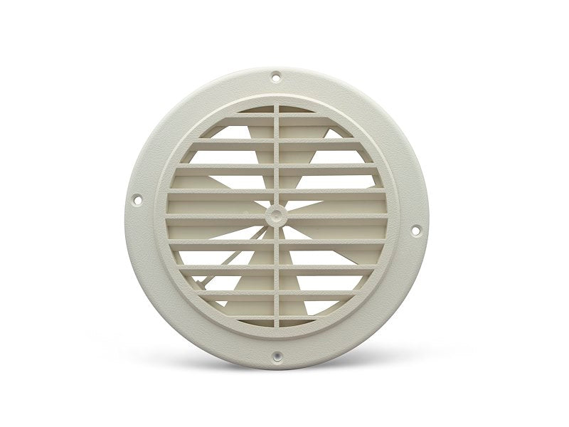 Grille de ventilation ronde plafond B&B 55-5325 avec registre – Blanc – 5-1/4 po