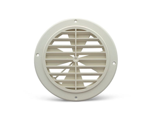 Grille de ventilation ronde plafond B&B 55-5325 avec registre – Blanc – 5-1/4 po