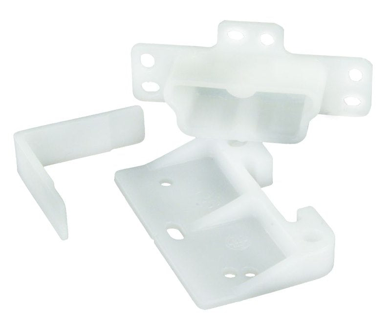 JR Products Drawer Glide 20-1910 – White Plastic with Mounting Screws