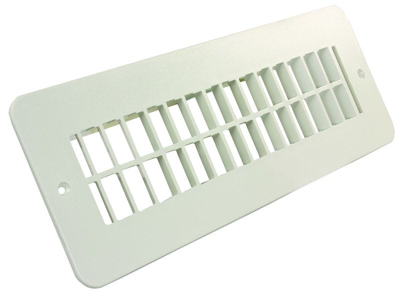 Grille de ventilation plancher VR JR Products 08-0204 – Blanc polaire, rectangulaire 11-7/8 po x 4-1/4 po