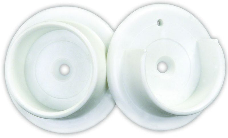 Support de tringle garde-robe rond en plastique blanc – JR Products 20-1999