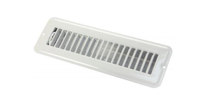 JR Products 22-0472 2x10 White Steel Floor Grille with Damper