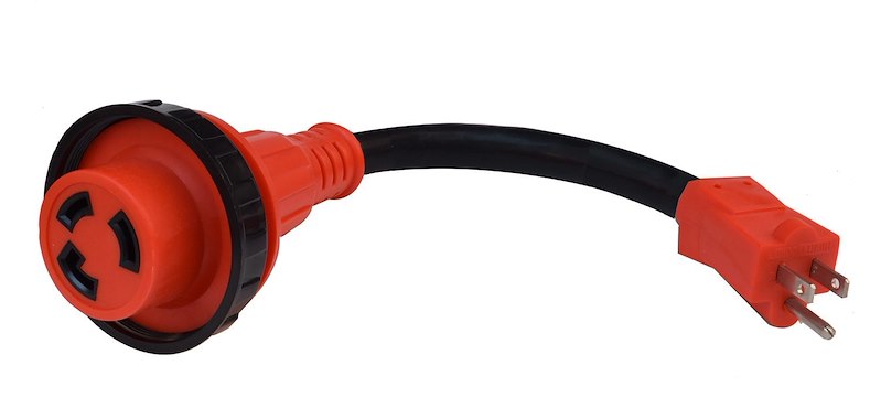 Valterra Mighty Cord 15A Male to 30A Female Adapter - 12" RV Cable with Locking Ring