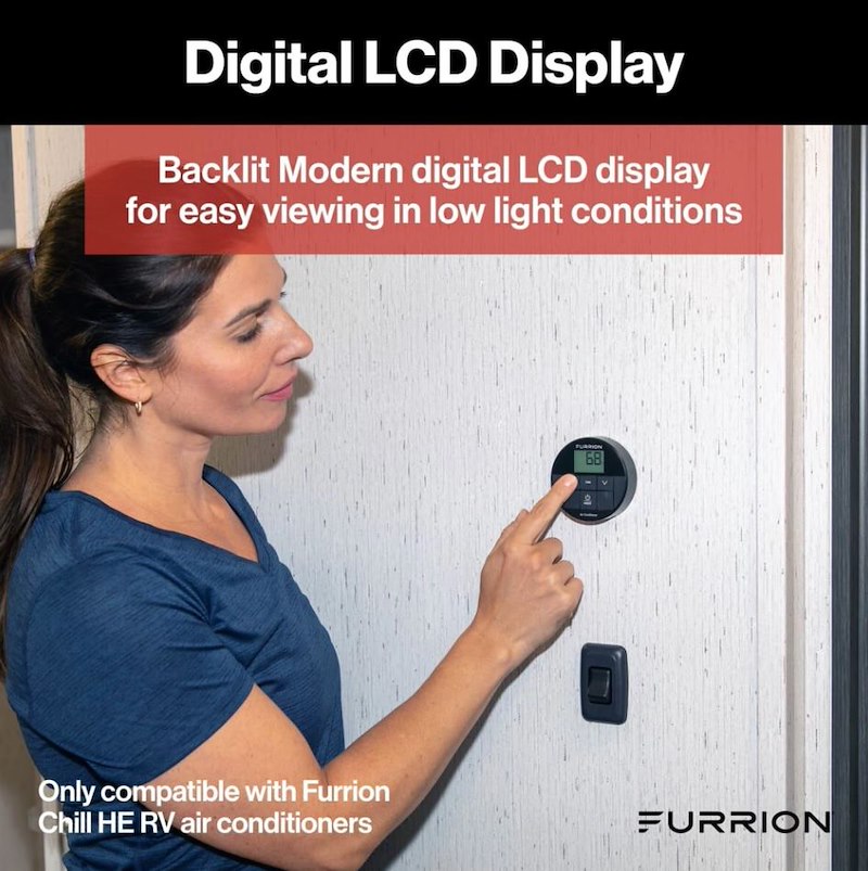 Thermostat mural Furrion Chill™ programmable pour VR – Chauffage/Climatisation – 12V avec contrôle de vitesse