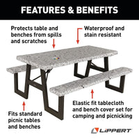 Nappe de pique-nique étanche avec housses de banc – Lippert Components