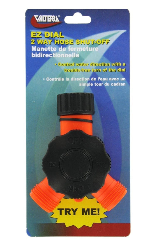 Connecteur double pour boyaux d’eau Valterra EZ Dial 3/4 po avec valve d’arrêt