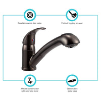 Dura Faucet 10-0065 Retractable Kitchen Faucet – Venetian Bronze