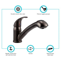Dura Faucet 10-0065 Retractable Kitchen Faucet – Venetian Bronze