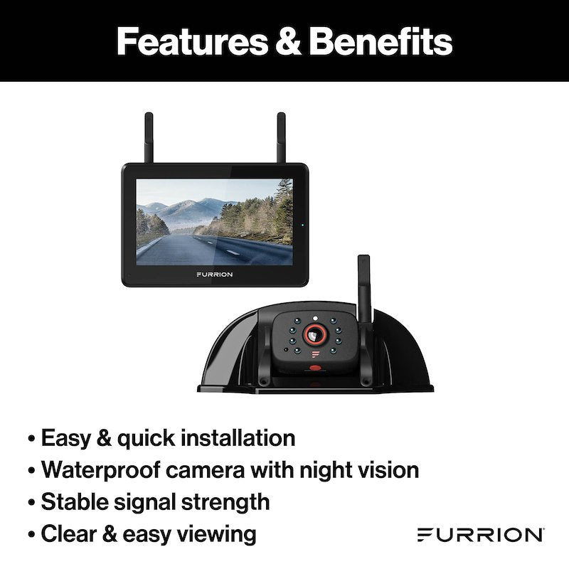 Caméra de recul sans fil Furrion Vision S+ avec écran 5" HD, vision nocturne et enregistrement SD