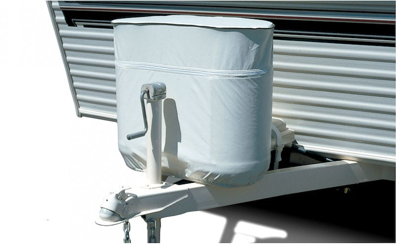 Housse de réservoir propane double 30 lb résistante aux intempéries – Vinyle blanc polaire ADCO