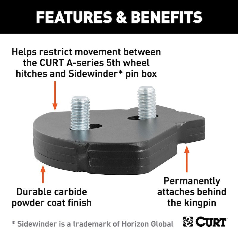Adaptateur Pin Box CURT 62-3455 pour Sellette A16 et Sidewinder