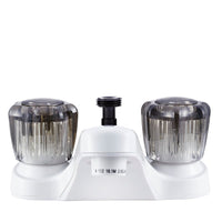 Dura Faucet Robinet de Lavabo 4” avec Déviateur de Douche – 2 Poignées Acrylique Fumé – Blanc Plastique