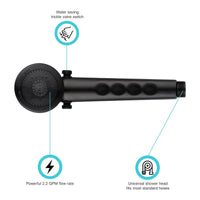 Pommeau de Douche à Main Noir Dura Faucet 10-1208 | Économie d’Eau VR & Camping
