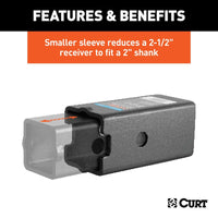 Adaptateur Réducteur Attelage CURT 3" vers 2-1/2" et 2" – Acier Haute Résistance