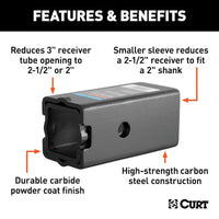 Adaptateur Réducteur Attelage CURT 3" vers 2-1/2" et 2" – Acier Haute Résistance