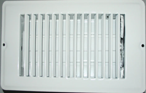 Registre chauffage climatisation VR 4x8 blanc avec damper ajustable