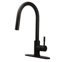 Dura Faucet 07-9908 Matte Black Kitchen RV Faucet with Pull-Down Spout