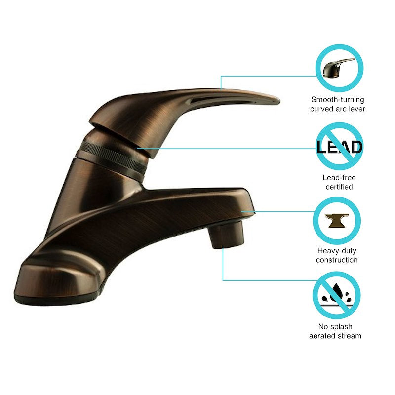 Robinet lavabo simple bronze huilé 4 pouces VR