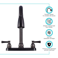 Robinet cuisine Dura Faucet bronze vénitien avec bec extractible 15"