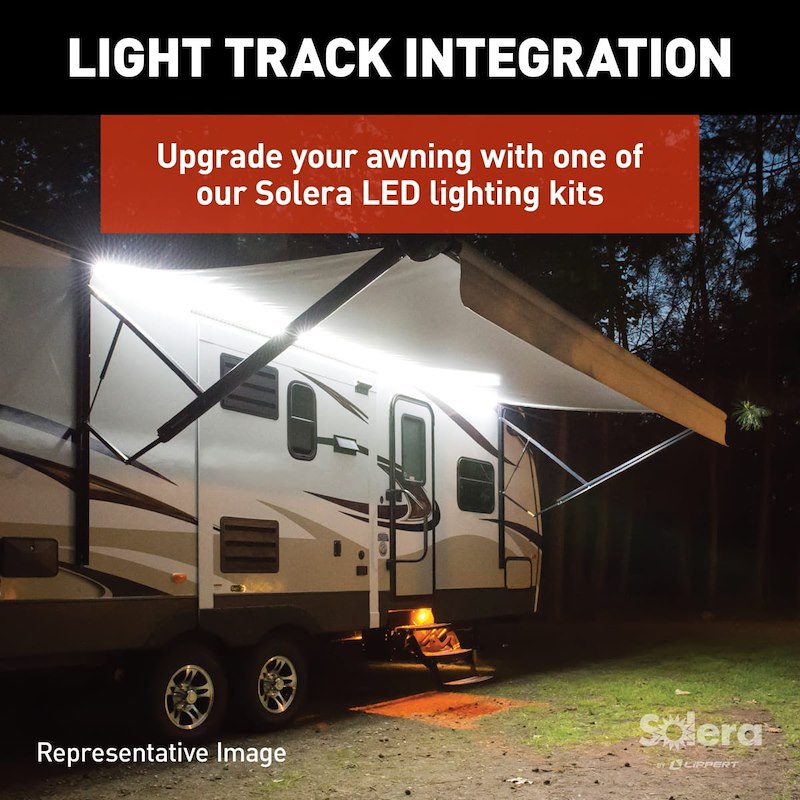 Toile auvent Solera 19 pieds noir Black Fade VR avec rail LED