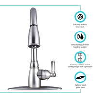 VR Kitchen Faucet with Pull-Down 15" Spout in Brushed Nickel